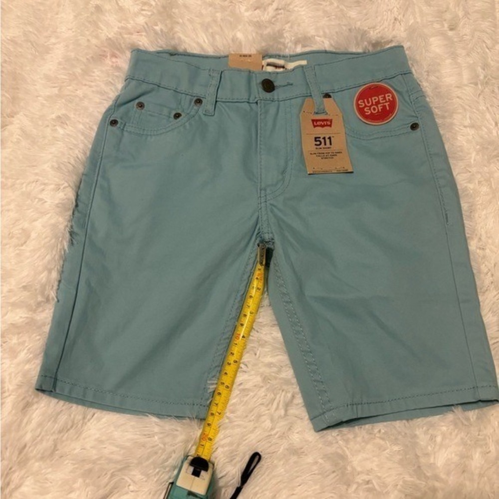 Levi's 511 Slim Fit Super Soft Boys Shorts Blue Denim Casual - Picture 3 of 5